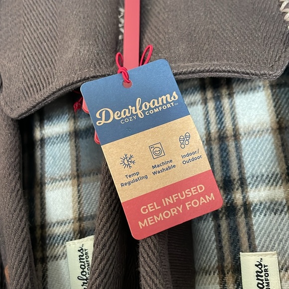 NWT Dearfoams Cozy Comfort Men's Herringbone Moccasin Slippers - Picture 7 of 7